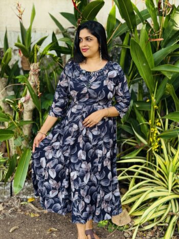 Rayon panel cut with mirror work MD10