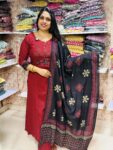 Cotton churidhar set with Ajrakh Aplic wok-MD07