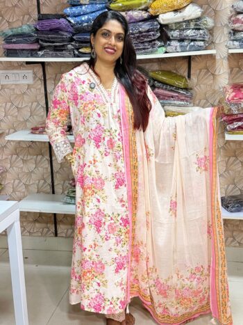 Pure mul mul cotton churidhar set MD35