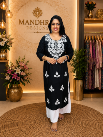 Rayon chickankari kurthi MD55