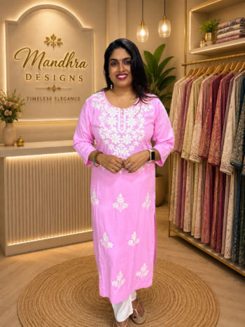 Rayon chickankari kurthi MD63