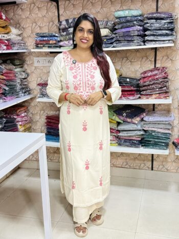 Rayon chickankari co ord set MD42