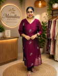 crushed silk semi party wear kurthi MD91
