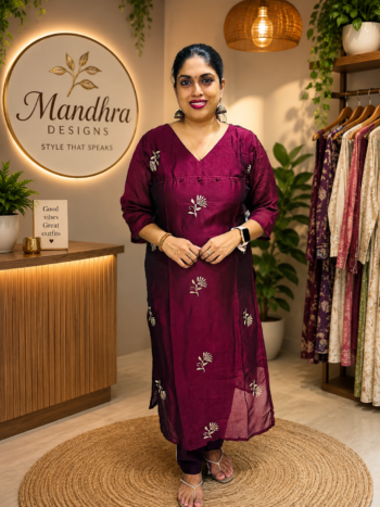 crushed silk semi party wear kurthi MD91
